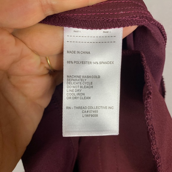 Laundry By Shelli Segal Womens Side Stripe Trousers in Wine Tasting Size 12 - Picture 13 of 13